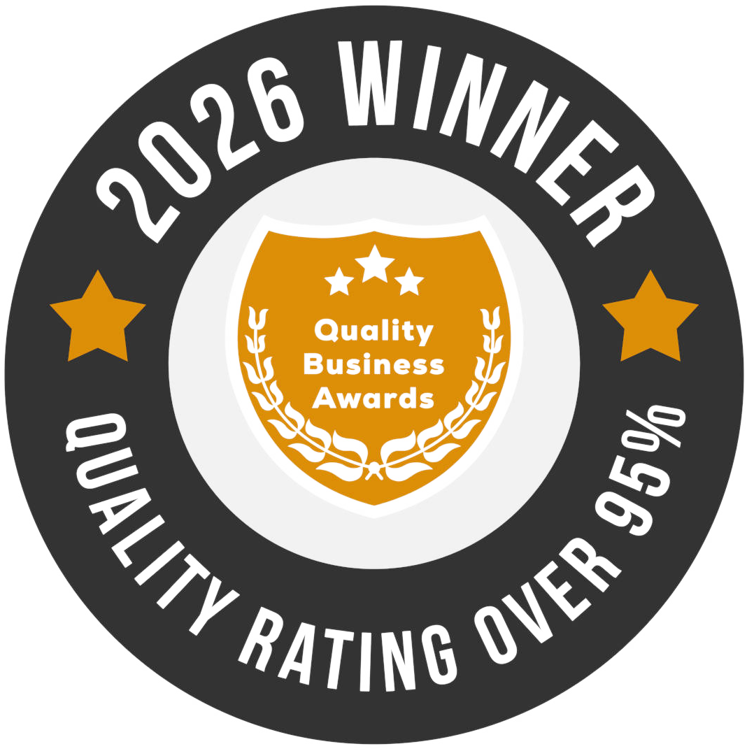Quality Business Awards 2026 winner seal — quality rating over 95%
